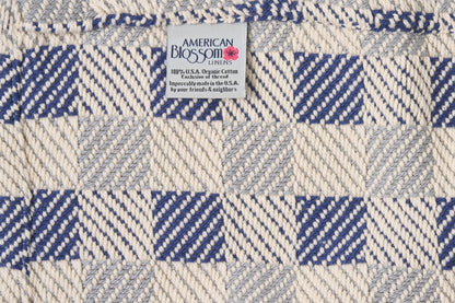 American Made Block Plaid Cotton Blanket - Quahog Bay Bedding