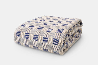 American Made Block Plaid Cotton Blanket - Quahog Bay Bedding