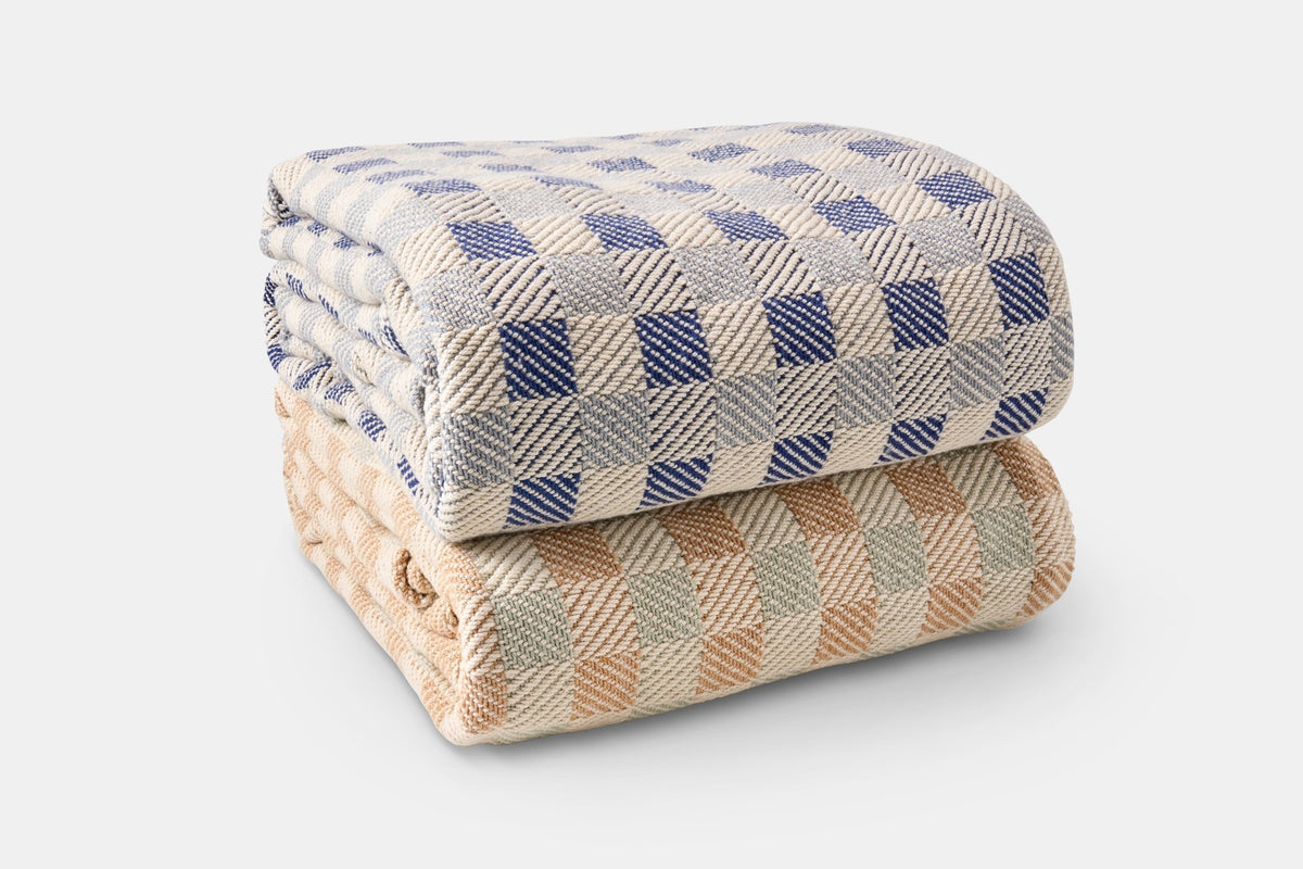 American Made Block Plaid Cotton Blanket - Quahog Bay Bedding