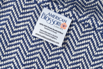 American Made Soft Chevron Pattern Throw Blanket - 100% American Made With USA Grown Cotton - Quahog Bay Bedding