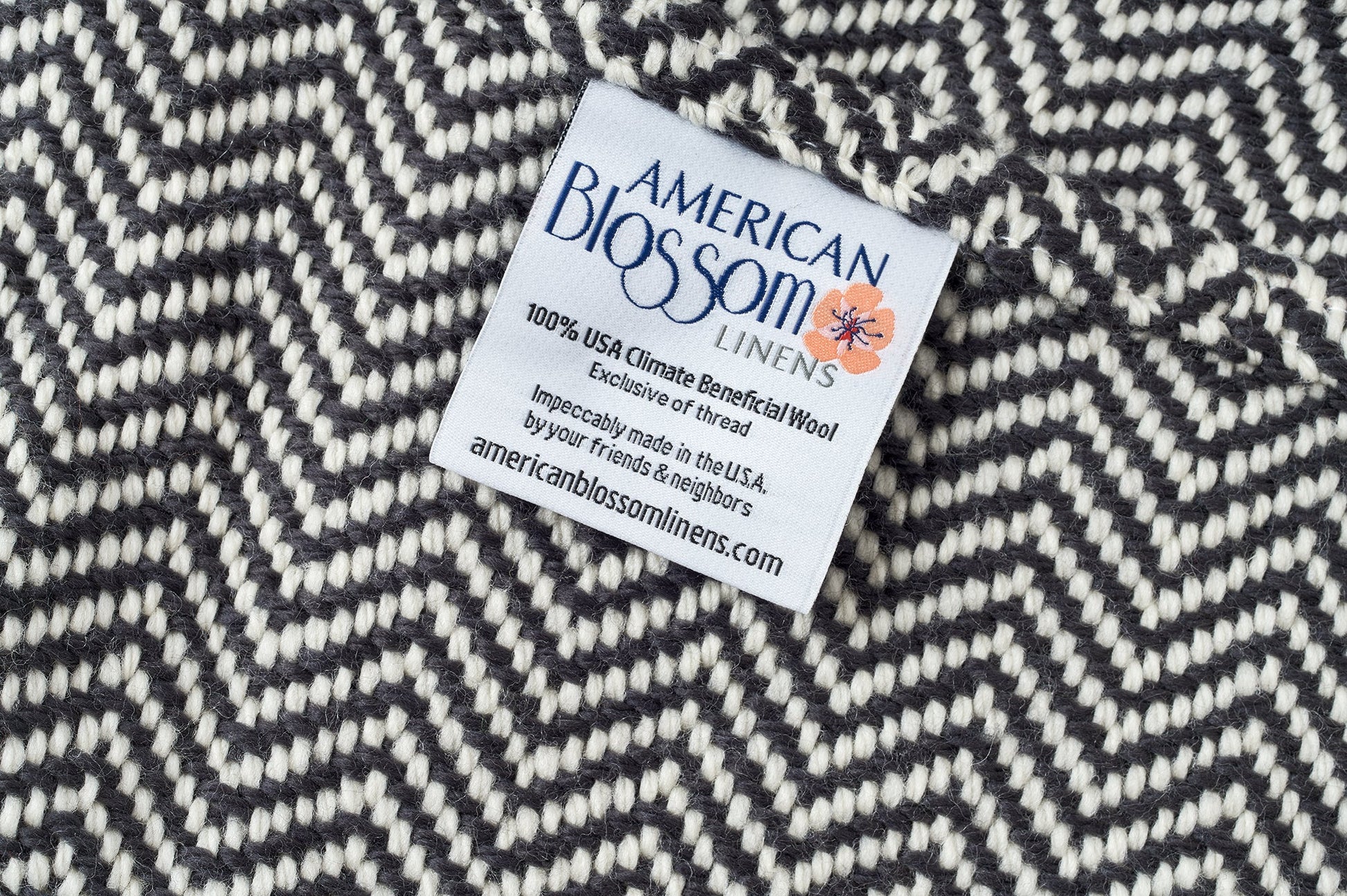 American Made Soft Chevron Pattern Throw Blanket - 100% American Made With USA Grown Cotton - Quahog Bay Bedding
