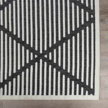 Anah 3D Black Outdoor Rug - Quahog Bay Bedding