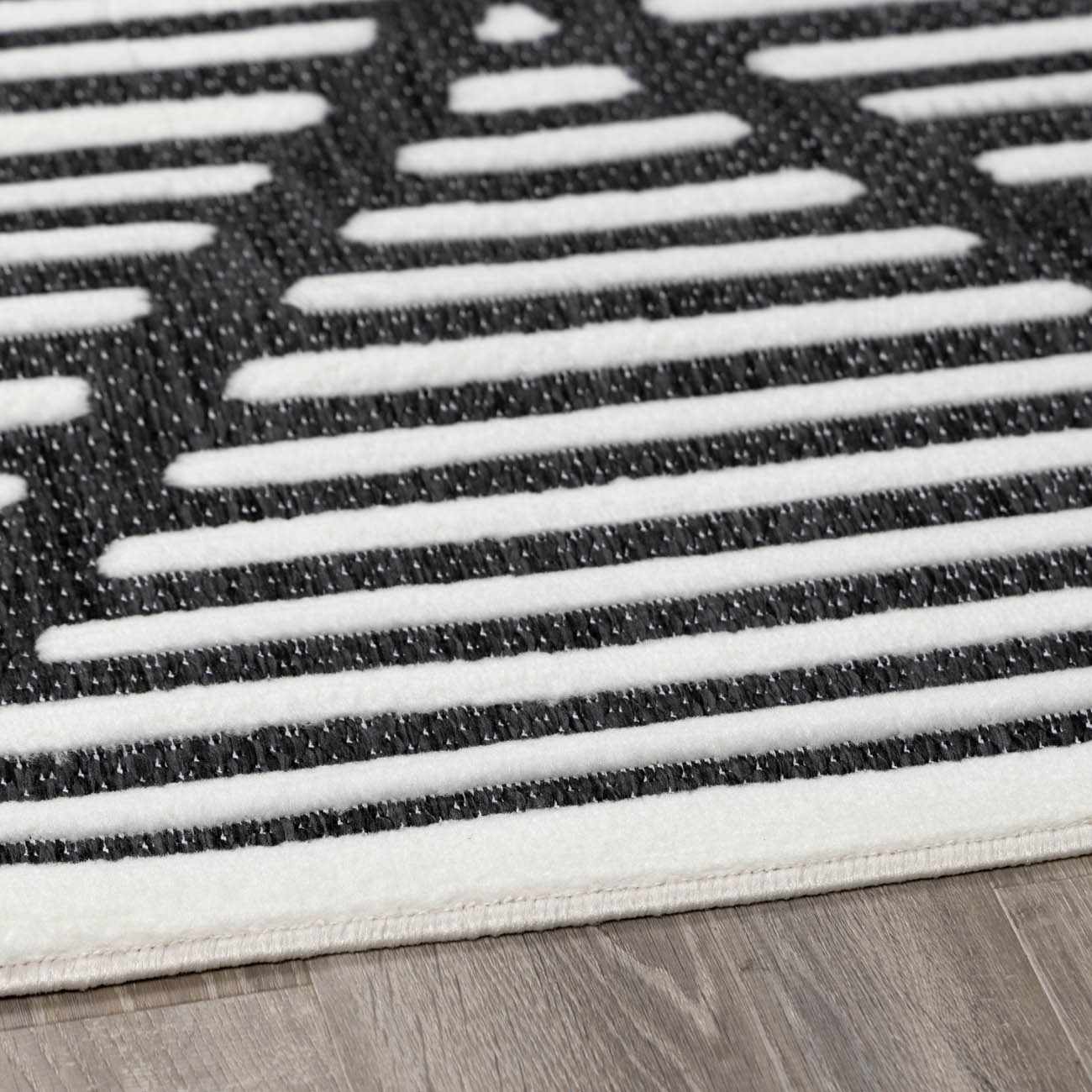 Anah 3D Black Outdoor Rug - Quahog Bay Bedding