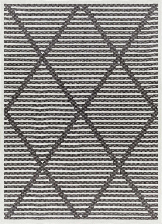 Anah 3D Black Outdoor Rug - Quahog Bay Bedding