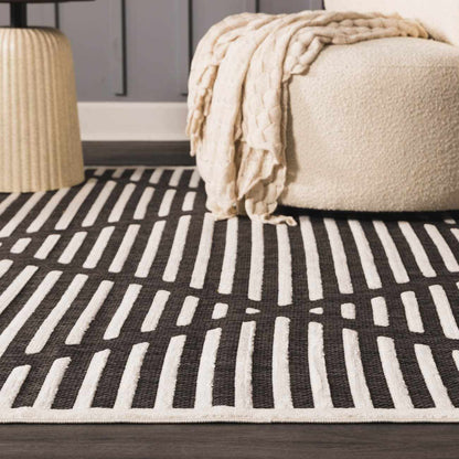 Anah 3D Black Outdoor Rug - Quahog Bay Bedding