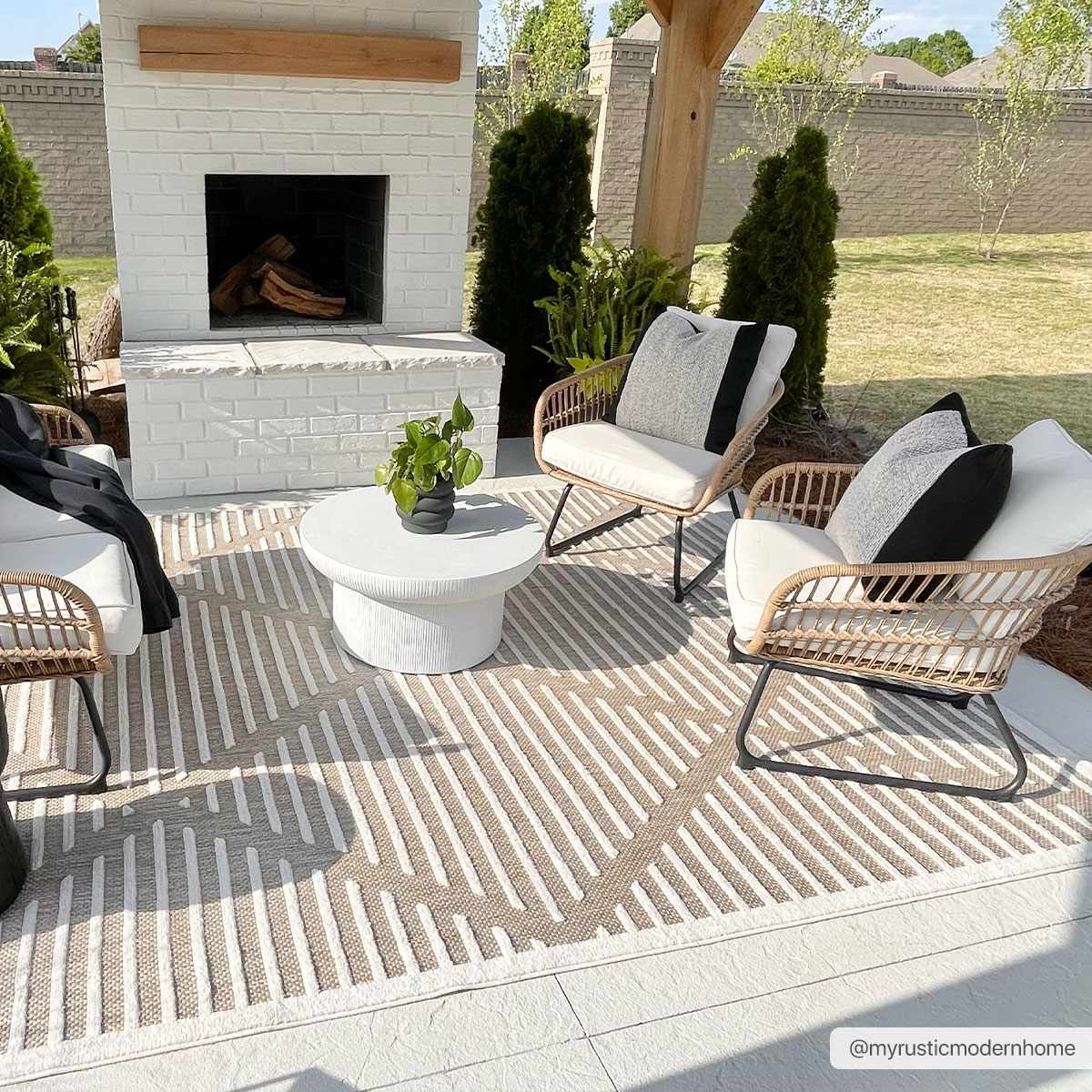 Anah Cream Outdoor Rug - Quahog Bay Bedding