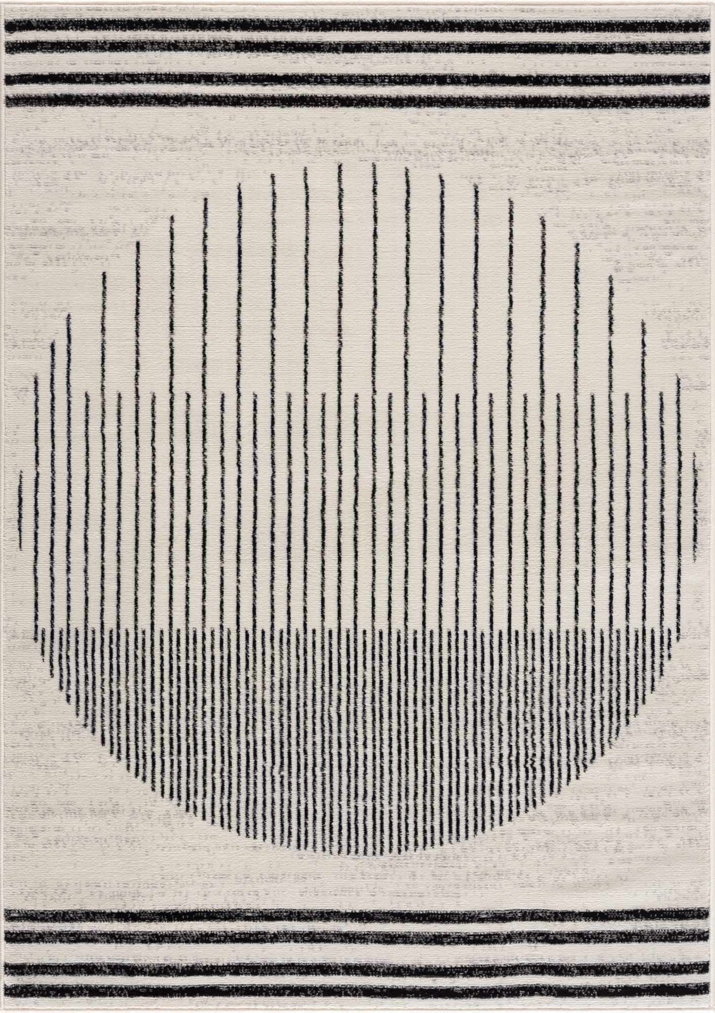 Angus Black & White Striped - Geometric Area Rug - Quahog Bay Bedding