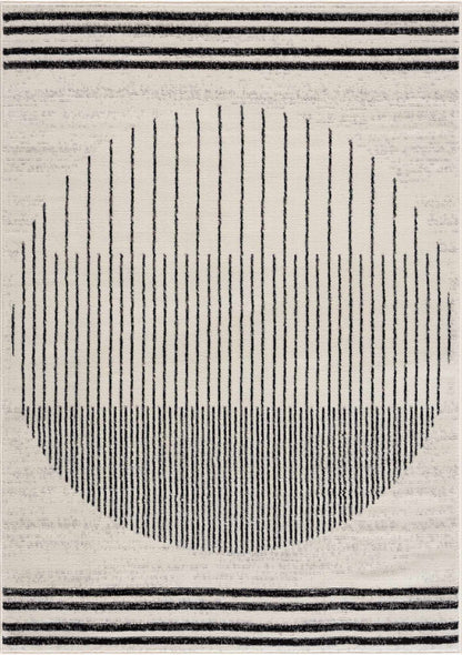 Angus Black & White Striped - Geometric Area Rug - Quahog Bay Bedding