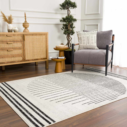 Angus Black & White Striped - Geometric Area Rug - Quahog Bay Bedding