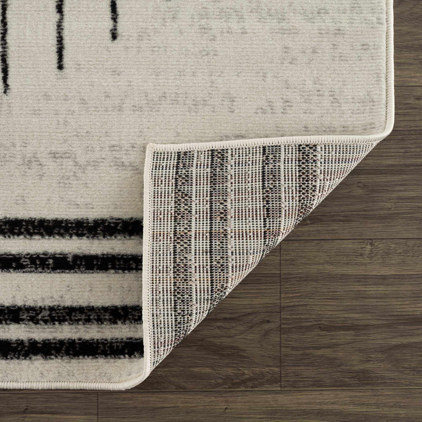 Angus Black & White Striped - Geometric Area Rug - Quahog Bay Bedding