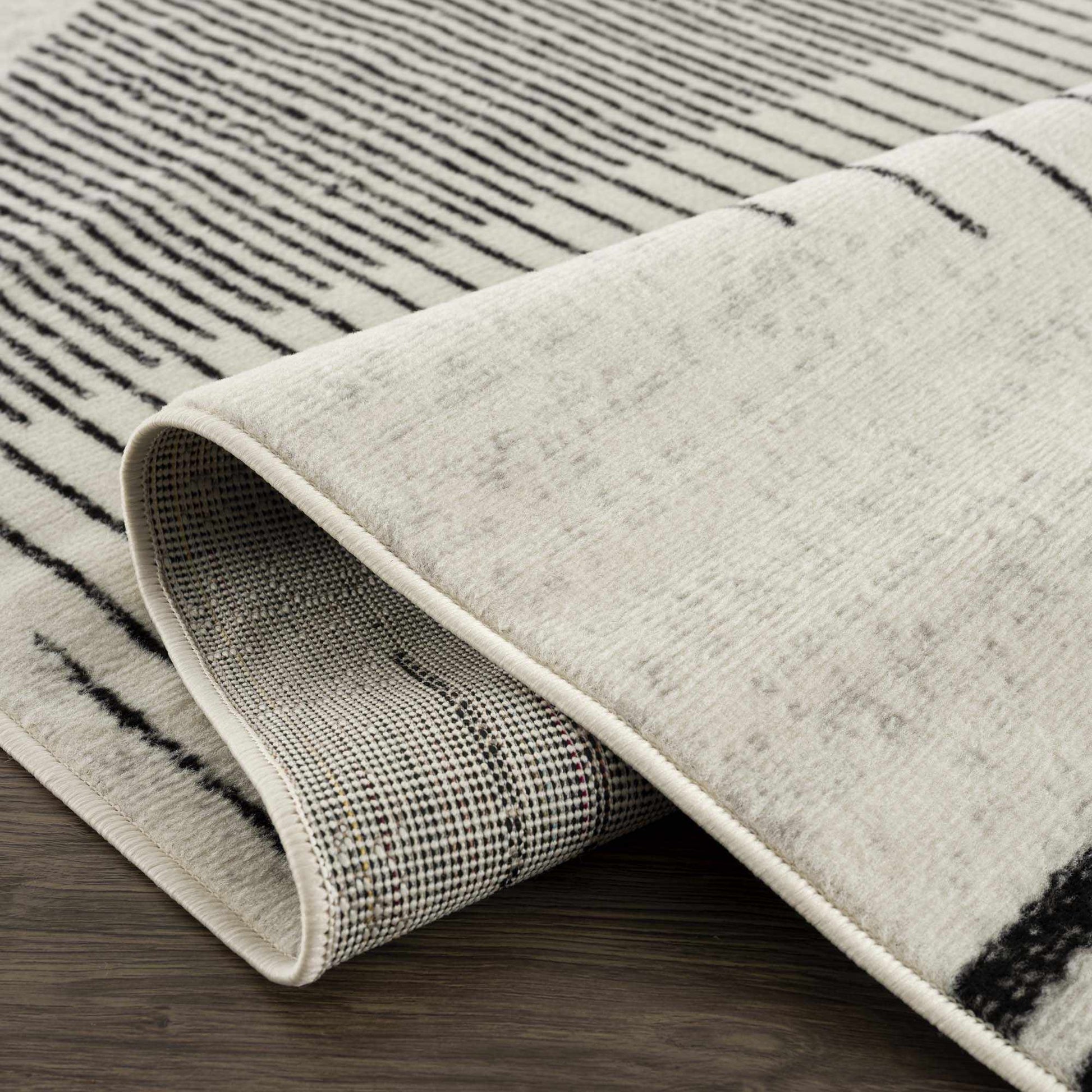 Angus Black & White Striped - Geometric Area Rug - Quahog Bay Bedding
