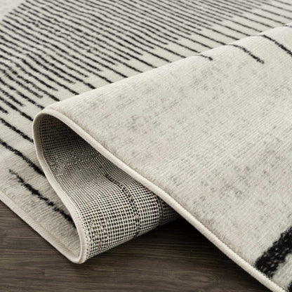 Angus Black & White Striped - Geometric Area Rug - Quahog Bay Bedding