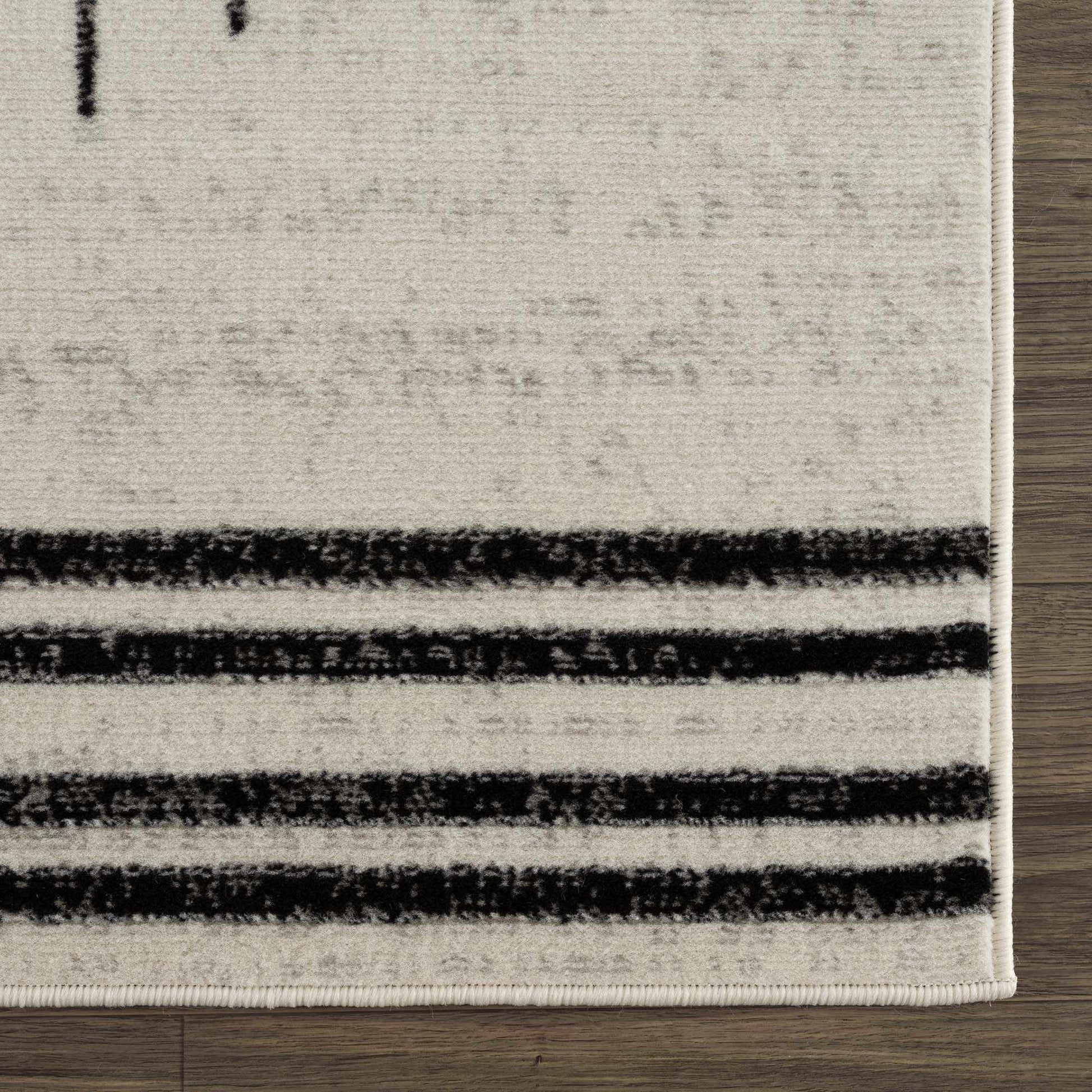 Angus Black & White Striped - Geometric Area Rug - Quahog Bay Bedding