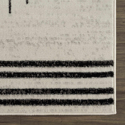 Angus Black & White Striped - Geometric Area Rug - Quahog Bay Bedding