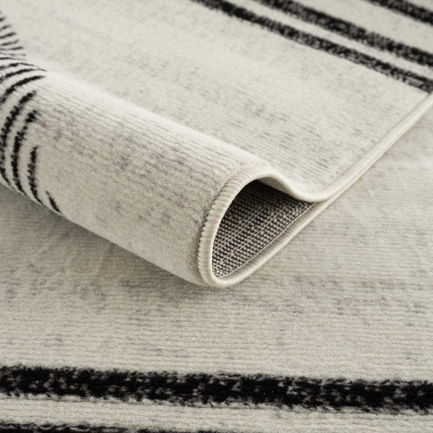 Angus Black & White Striped - Geometric Area Rug - Quahog Bay Bedding