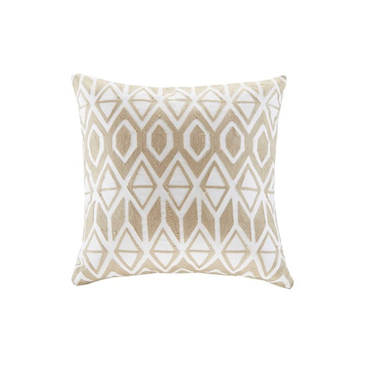 Anslee Embroidered Cotton Square Decorative Pillow - Quahog Bay Bedding