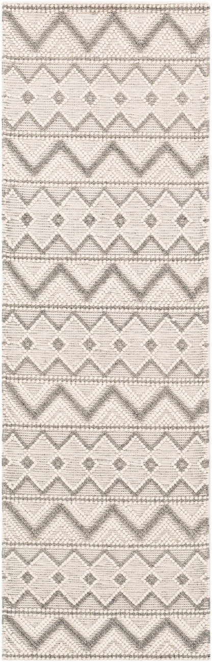 Whittington Gray&Cream Wool Rug - Clearance