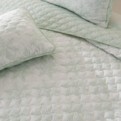 Aqua Blue Snowflake Quilt - Coastal Christmas Bedding - Quahog Bay Bedding