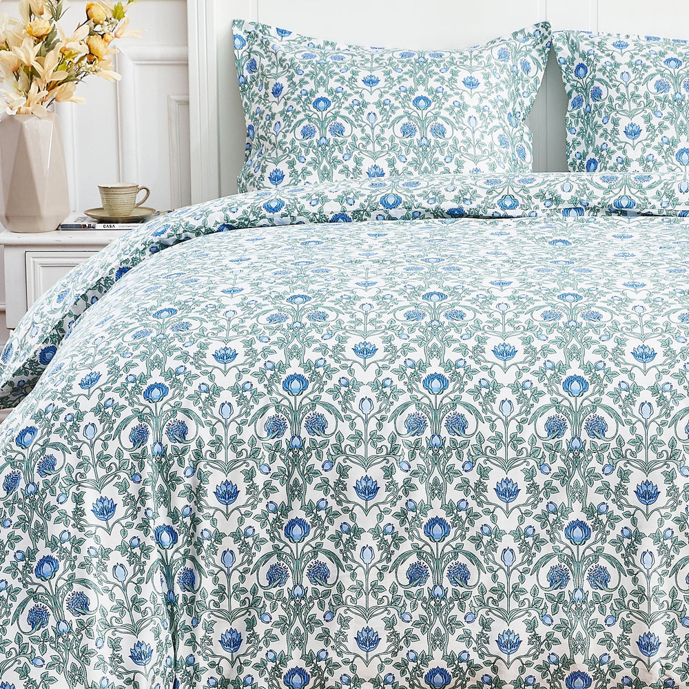Arts & Crafts Floral Printed Duvet Set - Quahog Bay Bedding