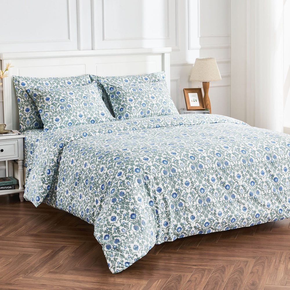 Arts & Crafts Floral Printed Duvet Set - Quahog Bay Bedding