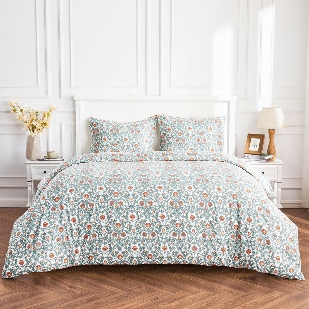 Arts & Crafts Floral Printed Duvet Set - Quahog Bay Bedding