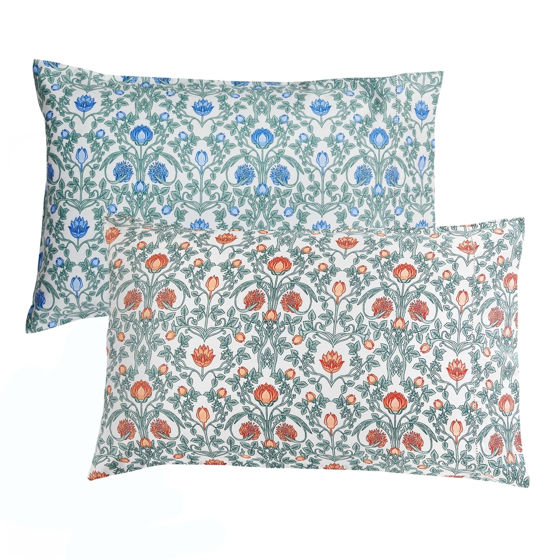 Arts & Crafts Floral Printed Pillowcase Pair - Quahog Bay Bedding