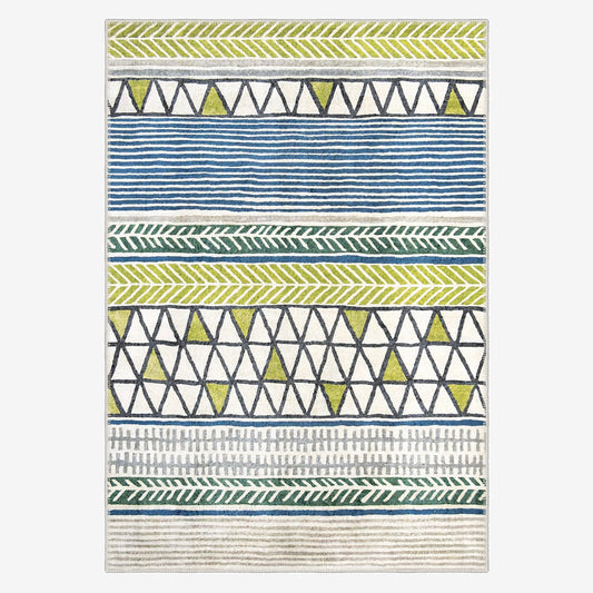 Aspiring Area Rug - Modern, Stain Resistant, Chenille Cotton Rugs, Non-Slip Base - Quahog Bay Bedding