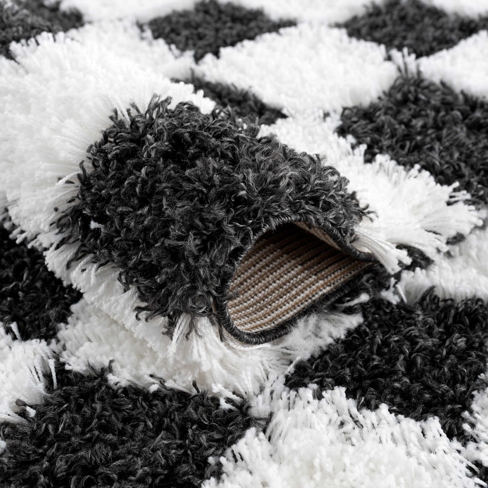 Atira Black & White Checkered Area Rug - Quahog Bay Bedding