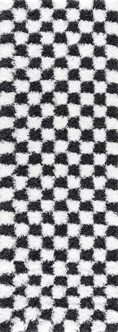 Atira Black & White Checkered Area Rug - Quahog Bay Bedding