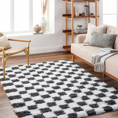 Atira Black & White Checkered Area Rug - Quahog Bay Bedding