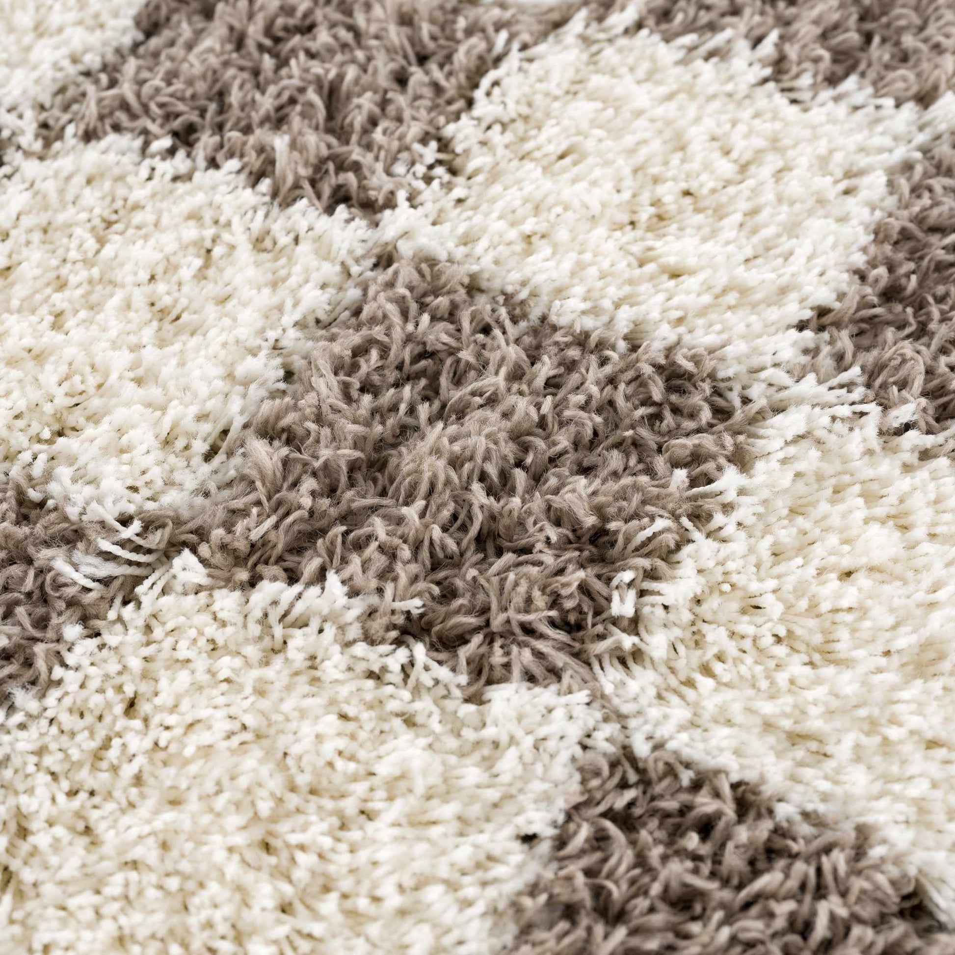Atira Brown Checkered Area Rug - Quahog Bay Bedding