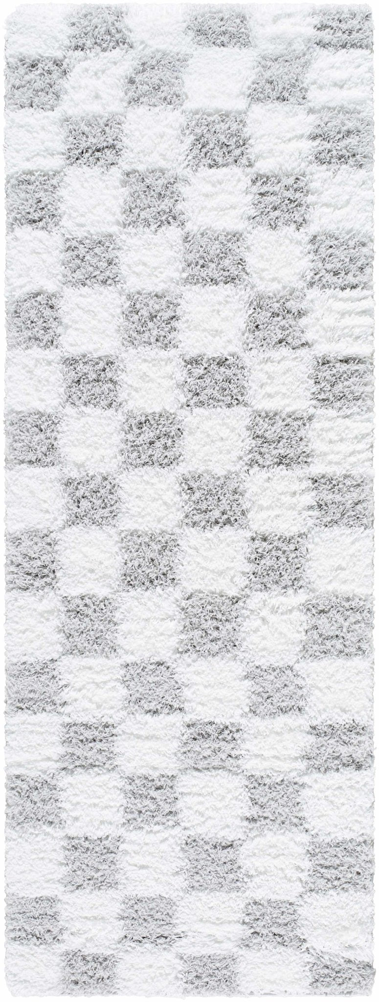 Atira Gray Checkered Area Rug - Quahog Bay Bedding