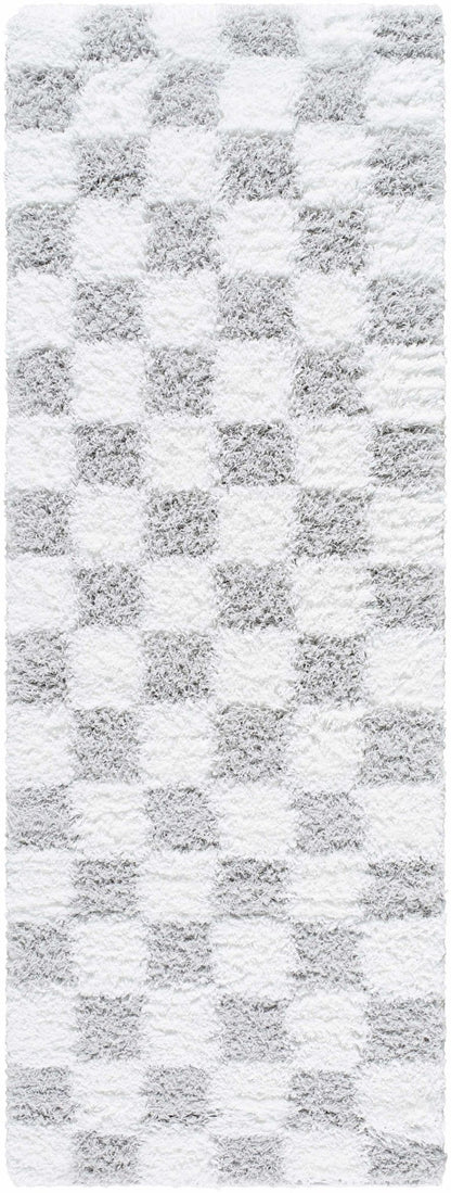 Atira Gray Checkered Area Rug - Quahog Bay Bedding