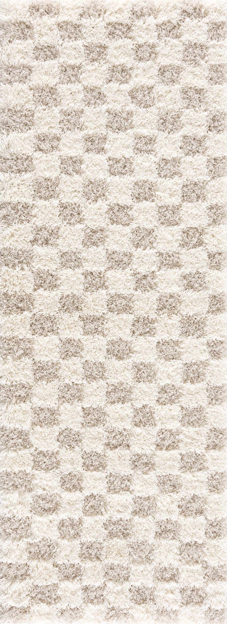Atira Light Brown Checkered Area Rug - Quahog Bay Bedding