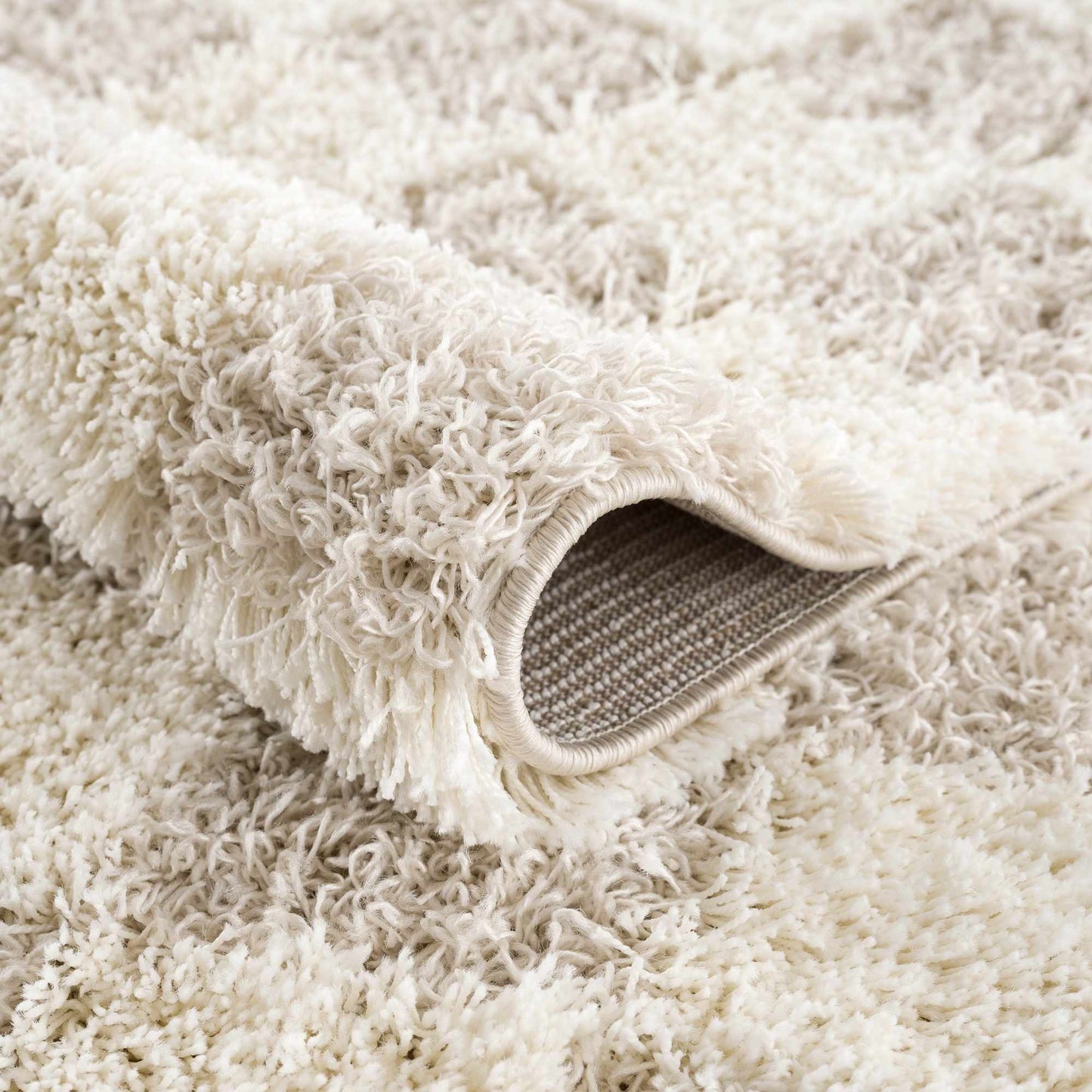Atira Light Brown Checkered Area Rug - Quahog Bay Bedding