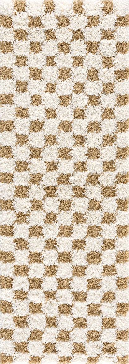 Atira Mustard Checkered Area Rug - Quahog Bay Bedding