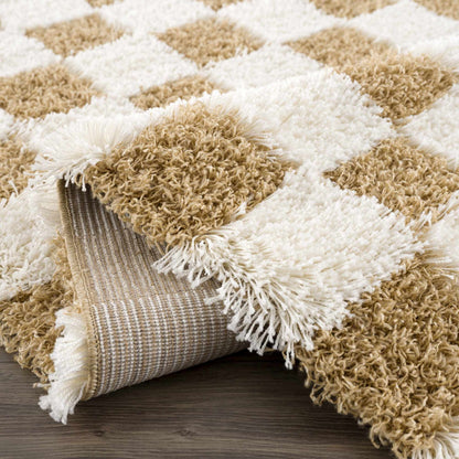 Atira Mustard Checkered Area Rug - Quahog Bay Bedding