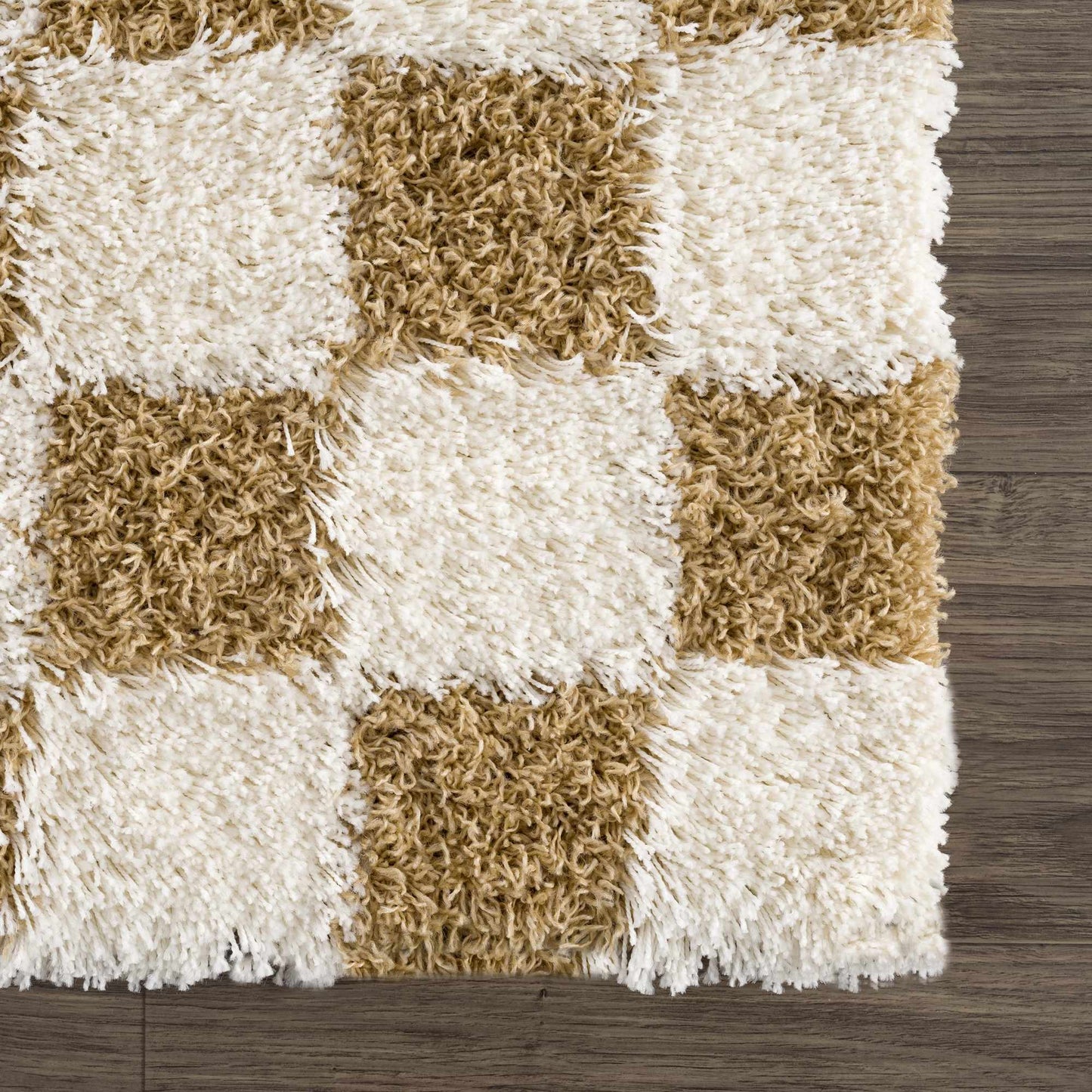 Atira Mustard Checkered Area Rug - Quahog Bay Bedding