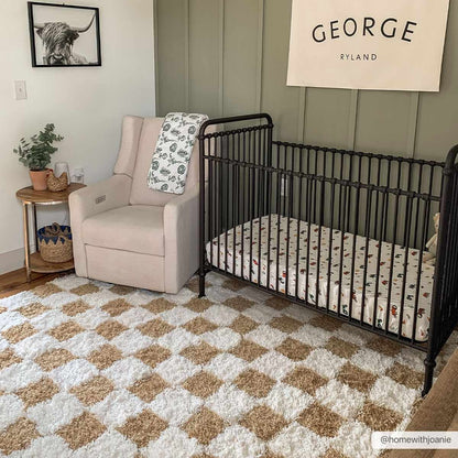 Atira Mustard Checkered Area Rug - Quahog Bay Bedding