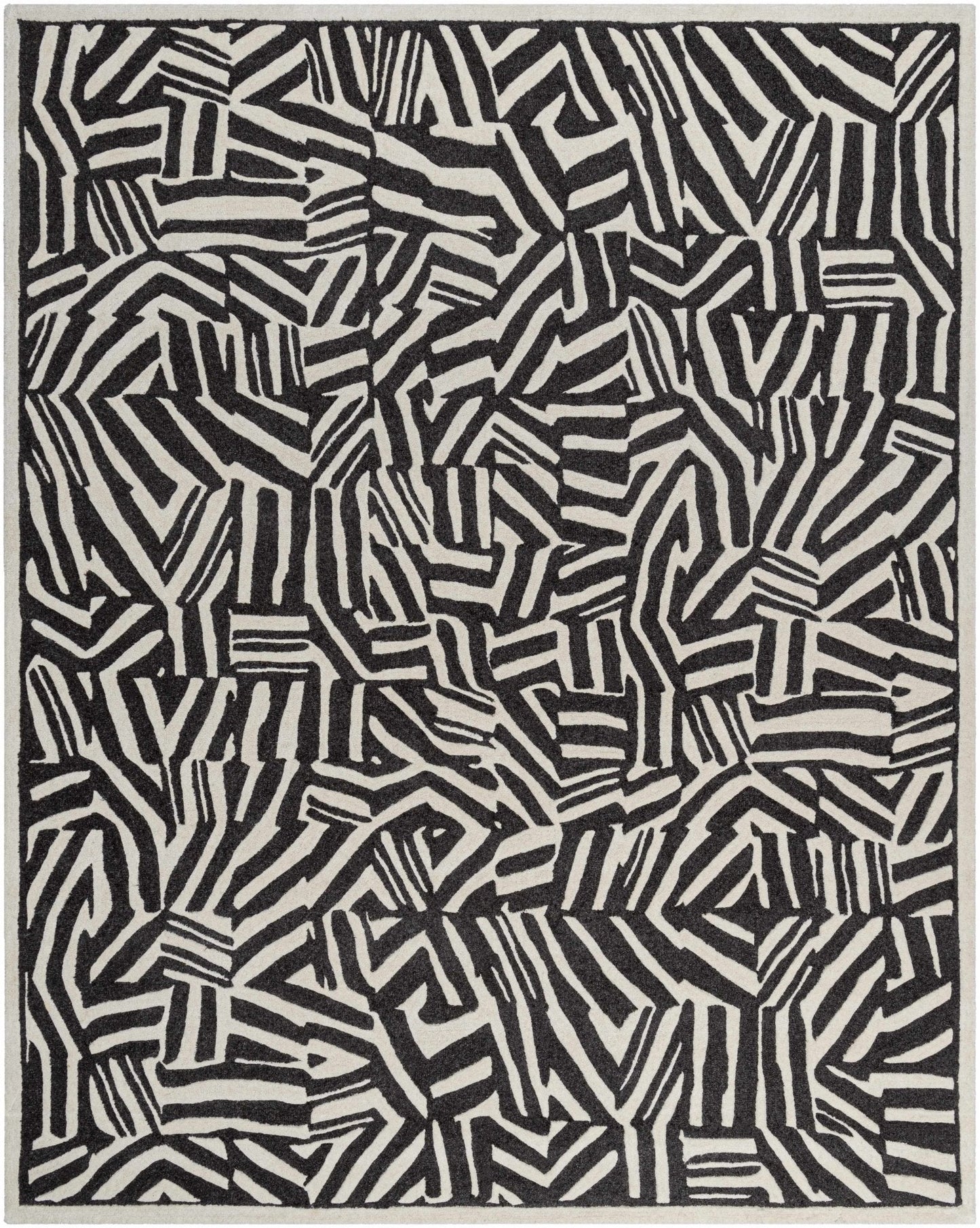 Avian Black Wool Area Rug - Quahog Bay Bedding