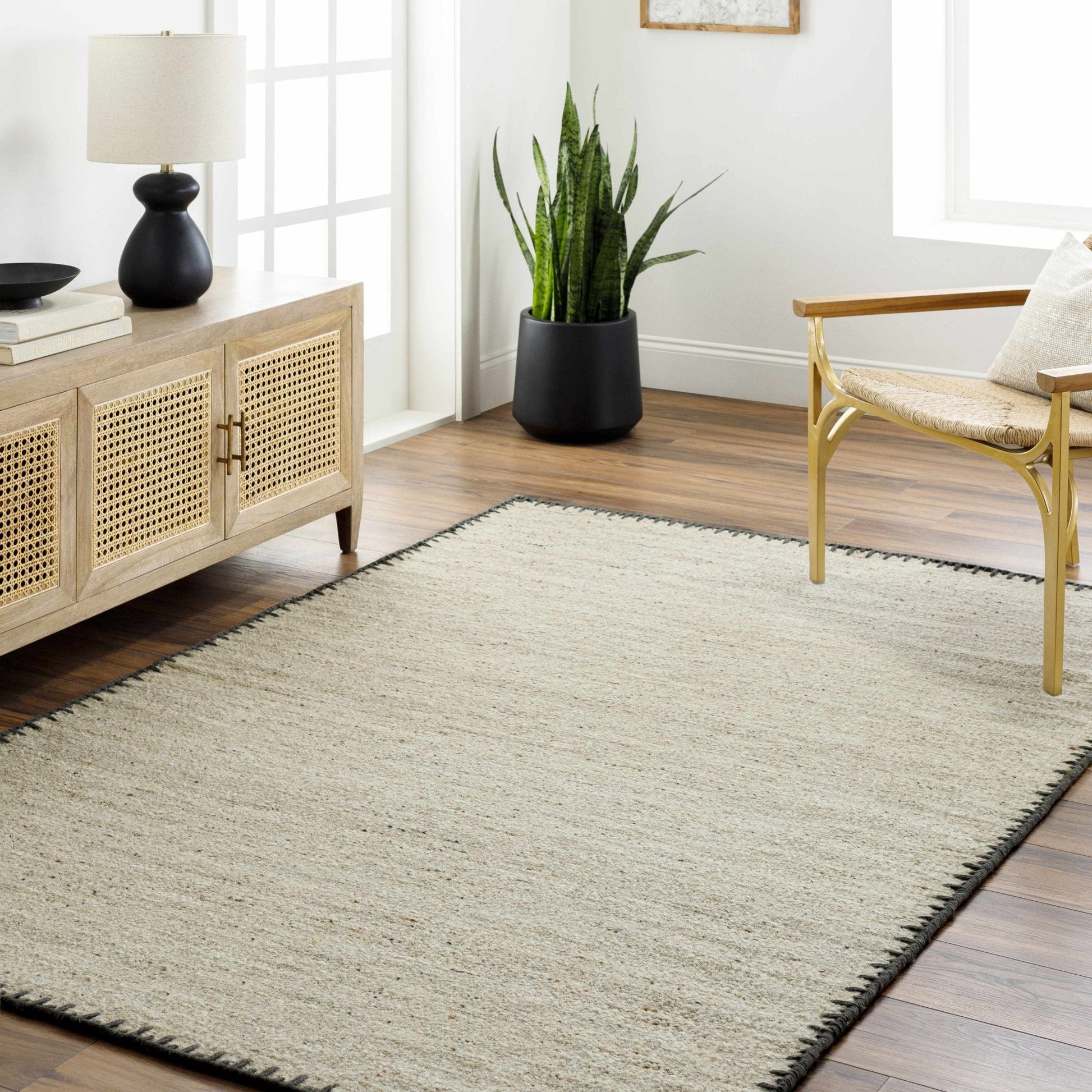 Ayumu Beige Hand Woven Wool Area Rug - Quahog Bay Bedding