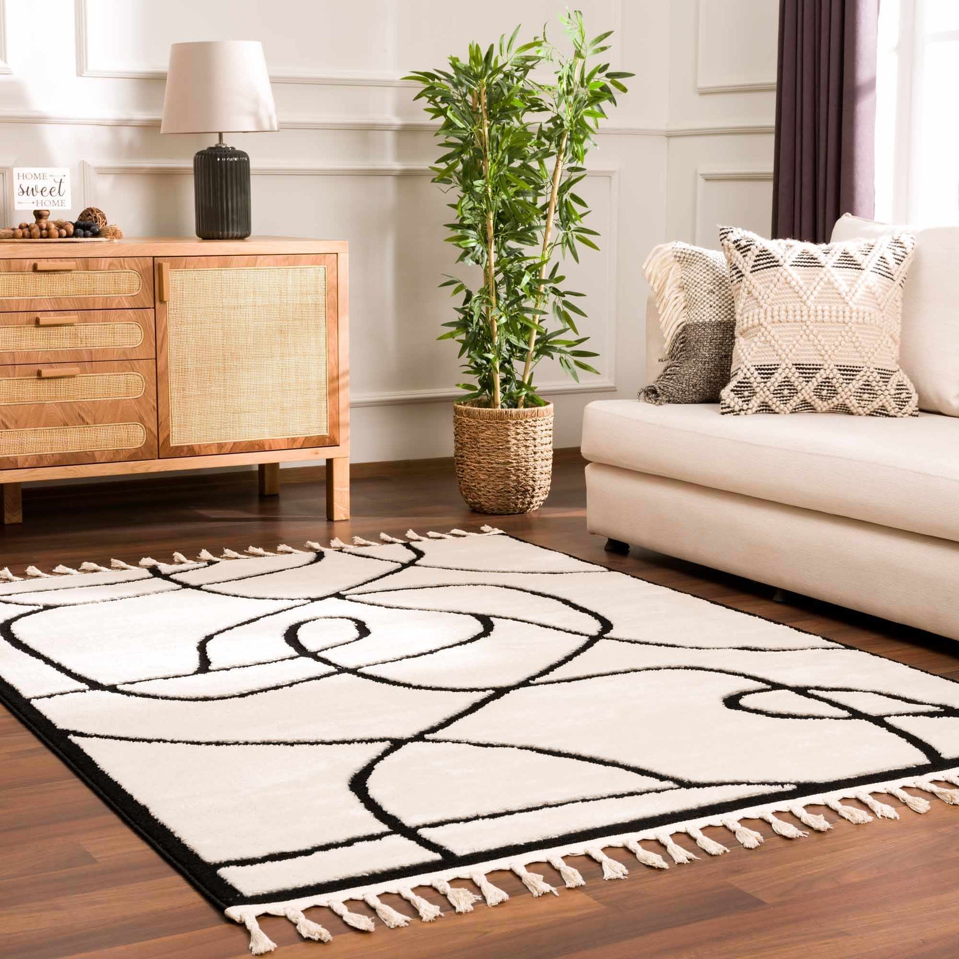 Azana Black & White Area Rug - Quahog Bay Bedding