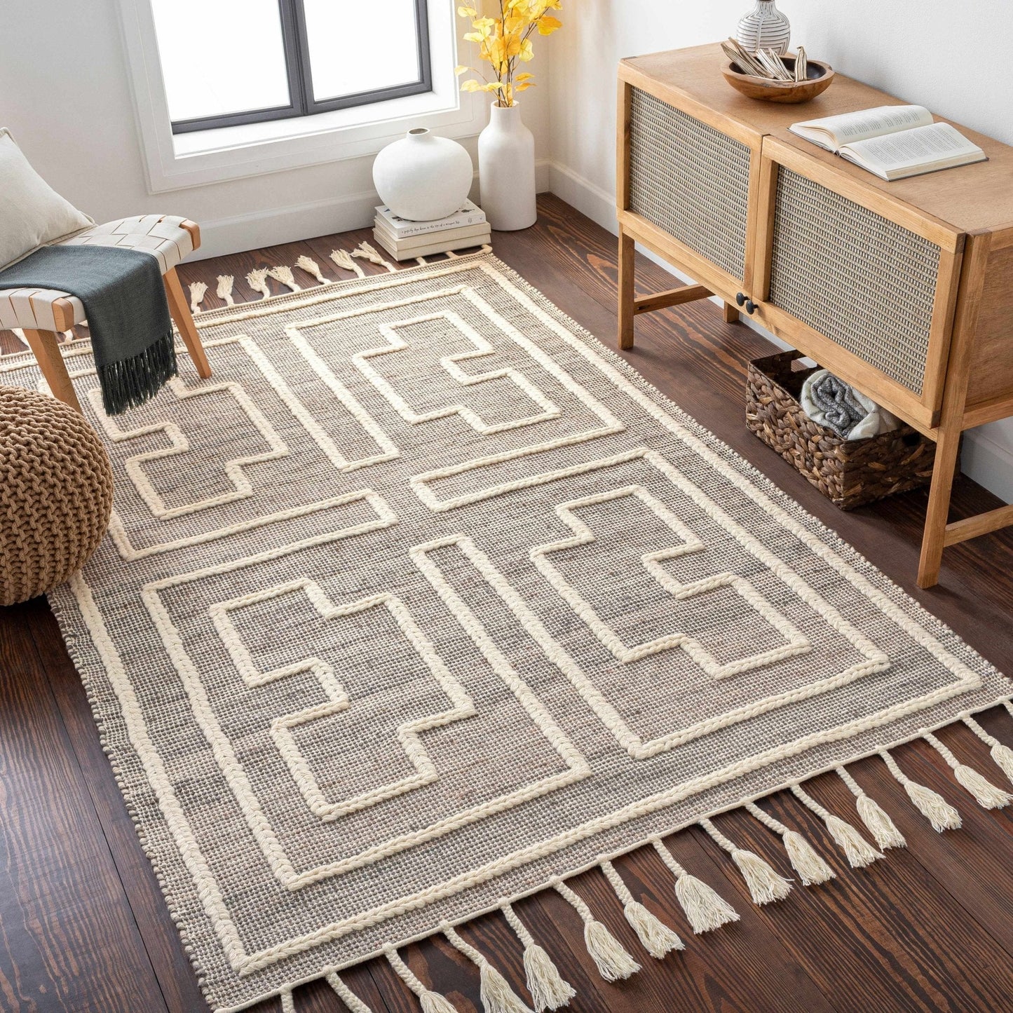 Azra Tasseled Jute&Wool Rug - Quahog Bay Bedding