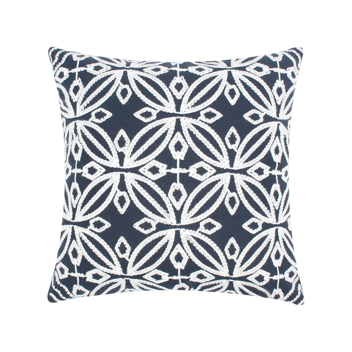 Magnolia Navy Crewel Pillow