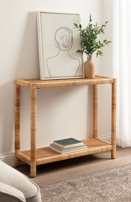 Rafina Natural Rattan Console Table