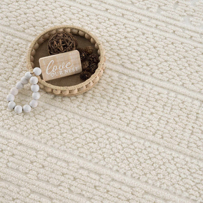 Bahar Cream Washable Area Rug - Quahog Bay Bedding