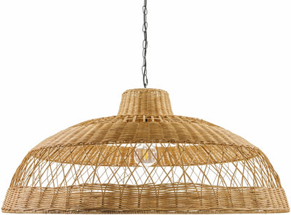 Bailleval Dark Brown Rattan Pendant - Quahog Bay Bedding