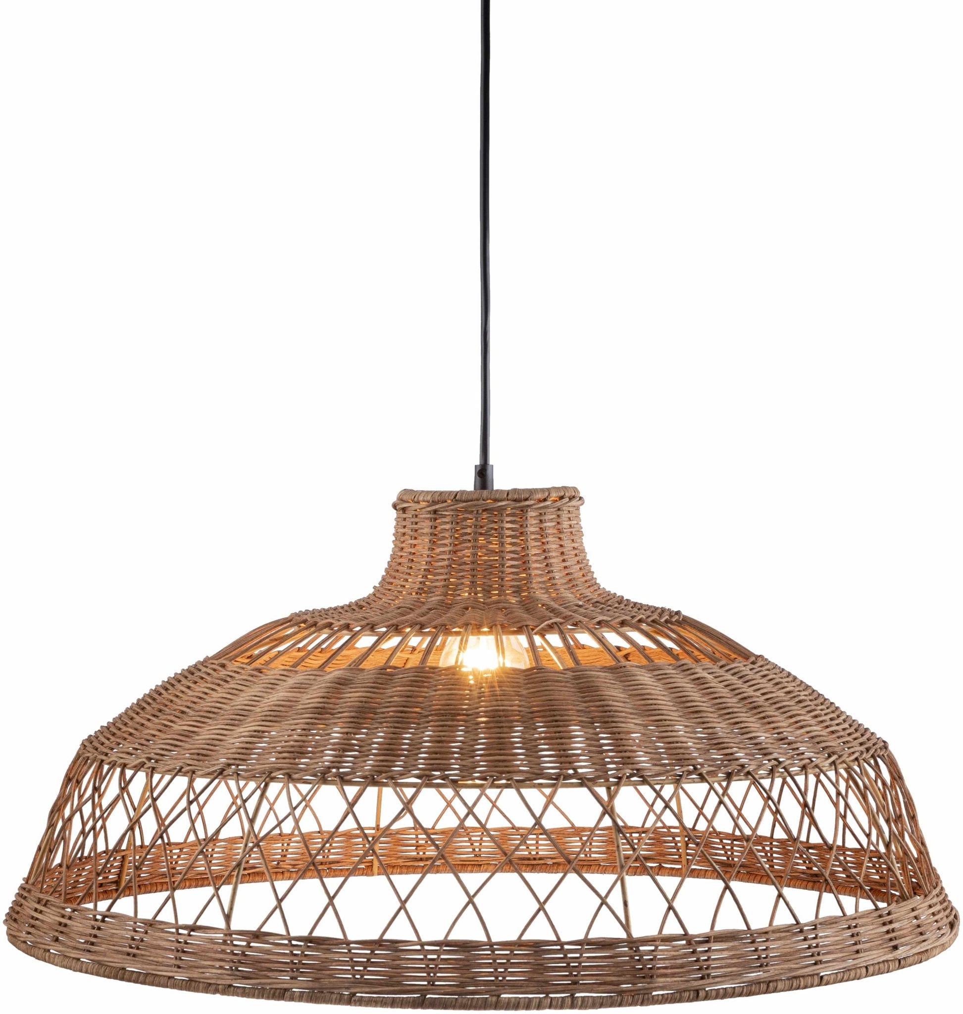 Bailleval Dark Brown Rattan Pendant - Quahog Bay Bedding
