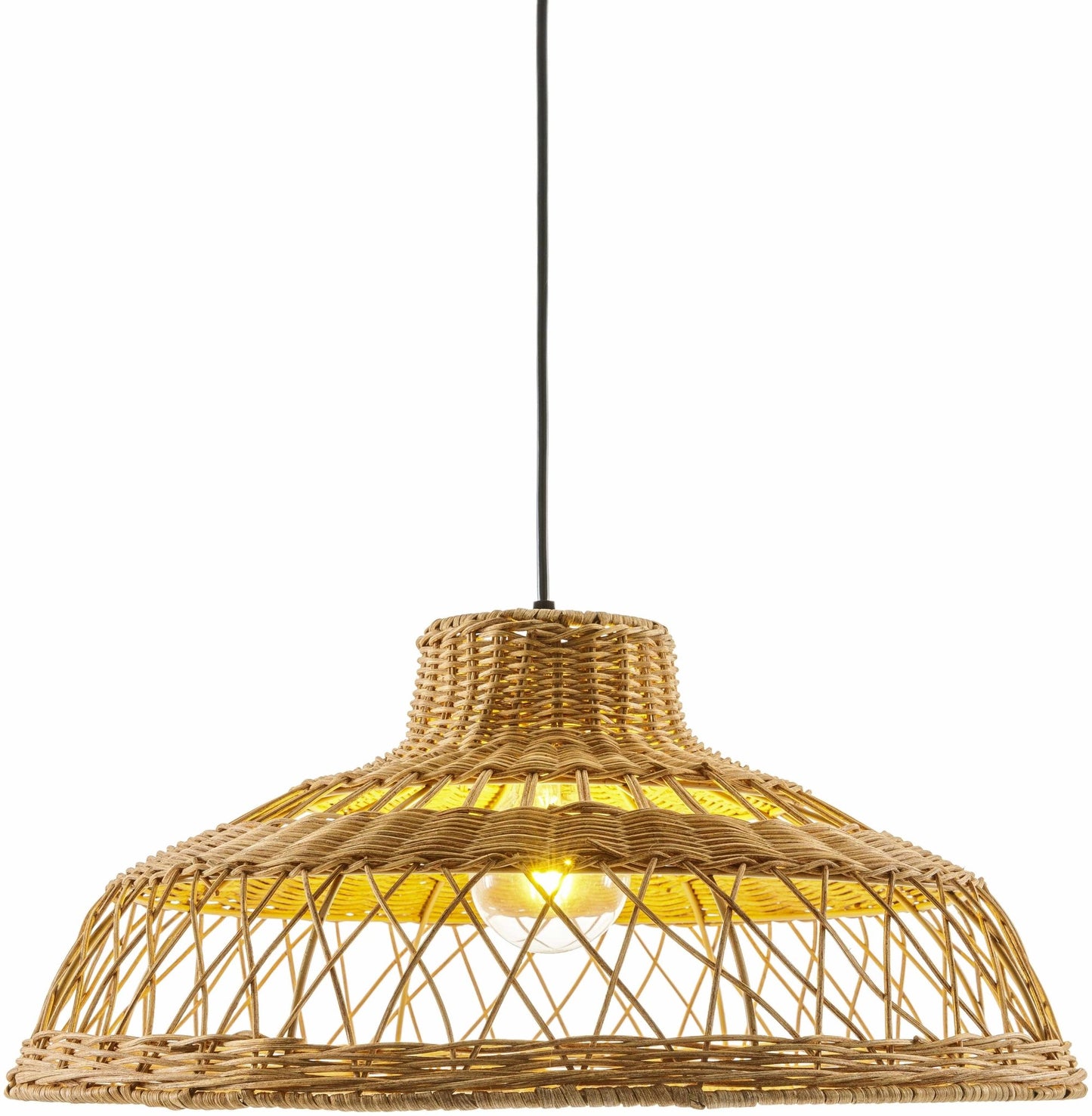 Bailleval Dark Brown Rattan Pendant - Quahog Bay Bedding