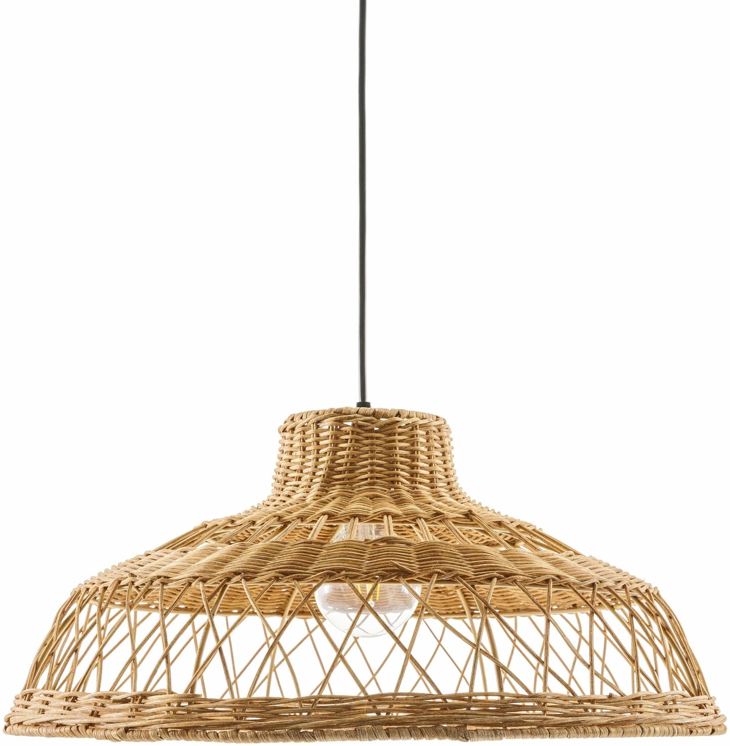 Bailleval Dark Brown Rattan Pendant - Quahog Bay Bedding